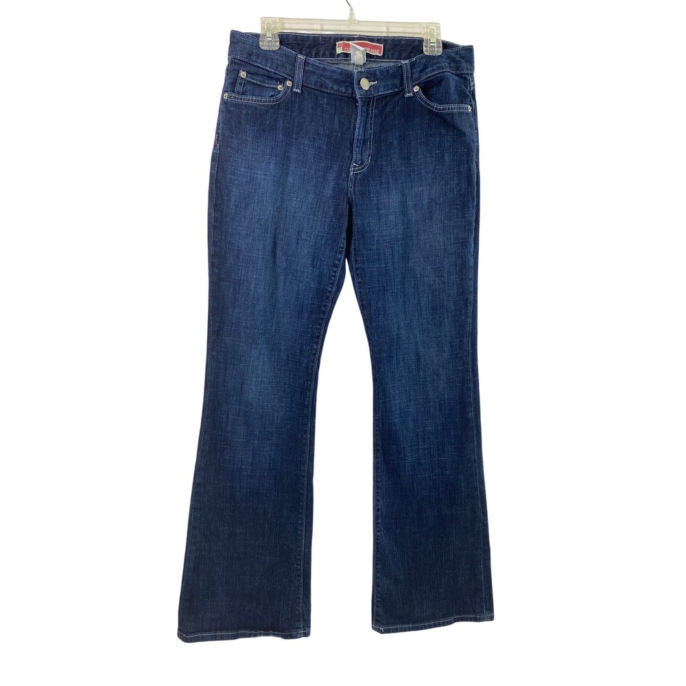 Gap Jeans Womens 10 Curvy Lowrise‎ Bootcut Dark Wash Rhinestone Embroidered Y2K